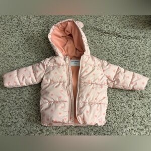 Old Navy Pink Heart Puffers Kids Jacket